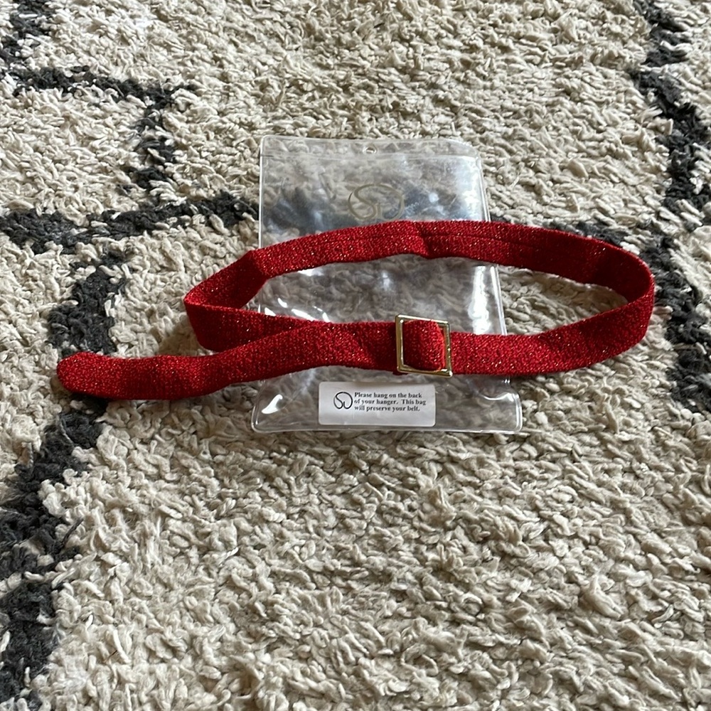 Elegant Red Glitter Belt